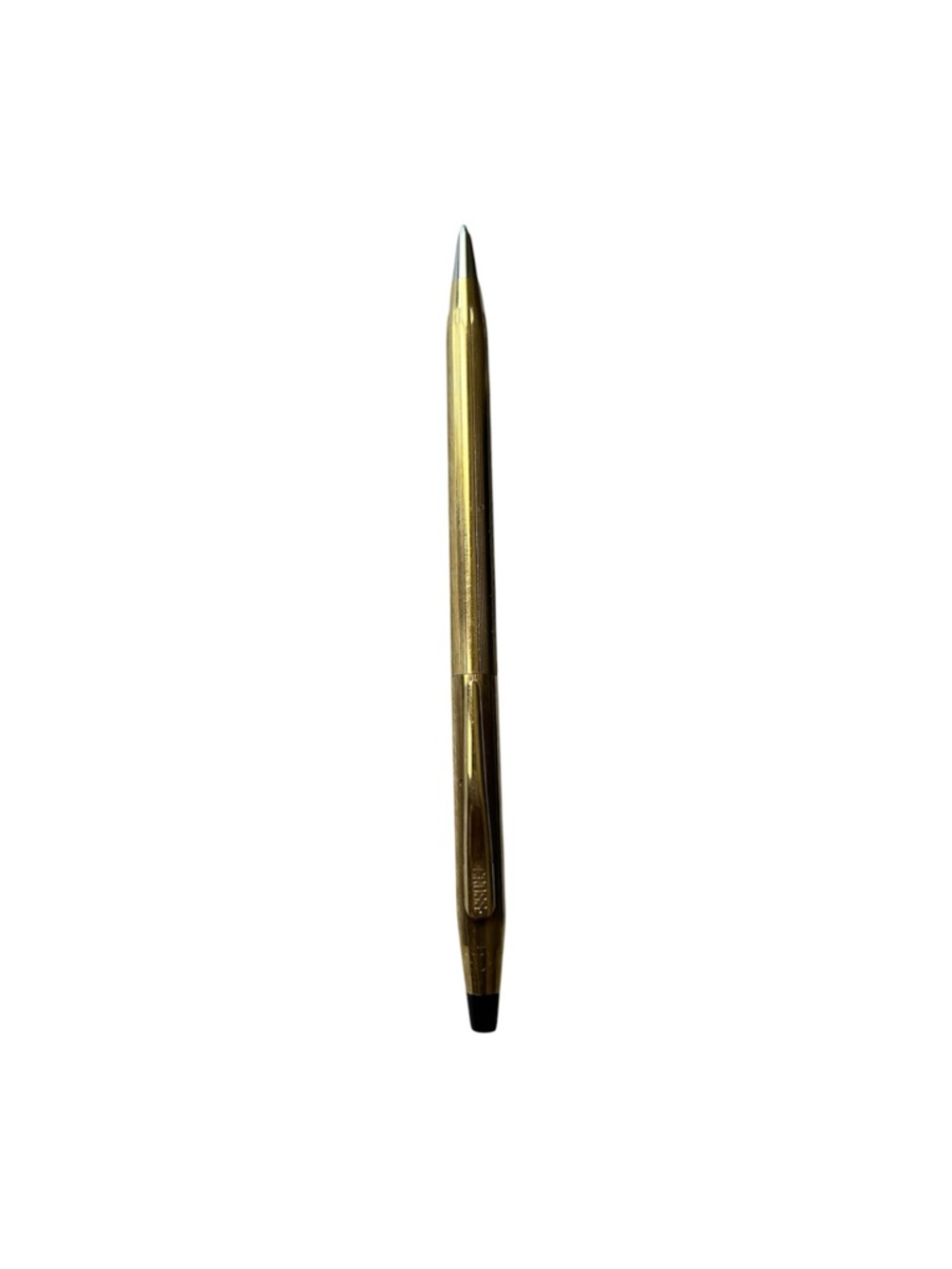 Antique Vintage 40s Preppy Collegiate Regency Sleek 10kt Gold Ballpoint Pen Used